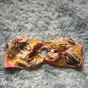 Floral Strapless Bikini Top